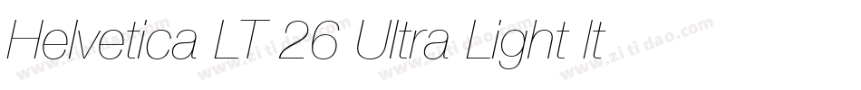 Helvetica LT 26 Ultra Light Italic字体转换